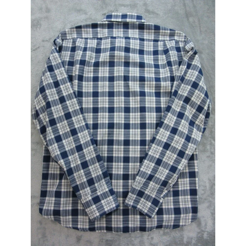 J.CREW Men’s Sz. Medium Slim Fit Shirt Buttoned Up Long Sleeve Plaid Blue Preppy